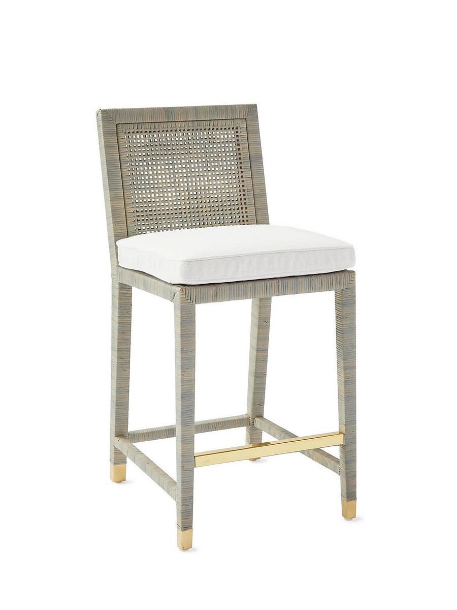 Balboa Rattan Counter Stool - Mist | Serena and Lily