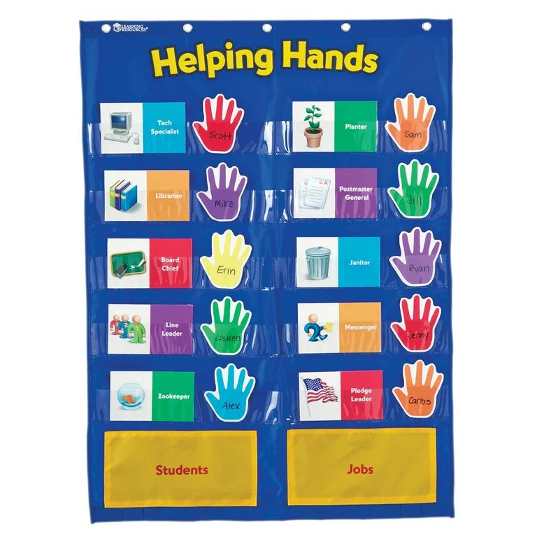 Learning Resources Helping Hands Pocket Chart Multi-Colored | Walmart (US)