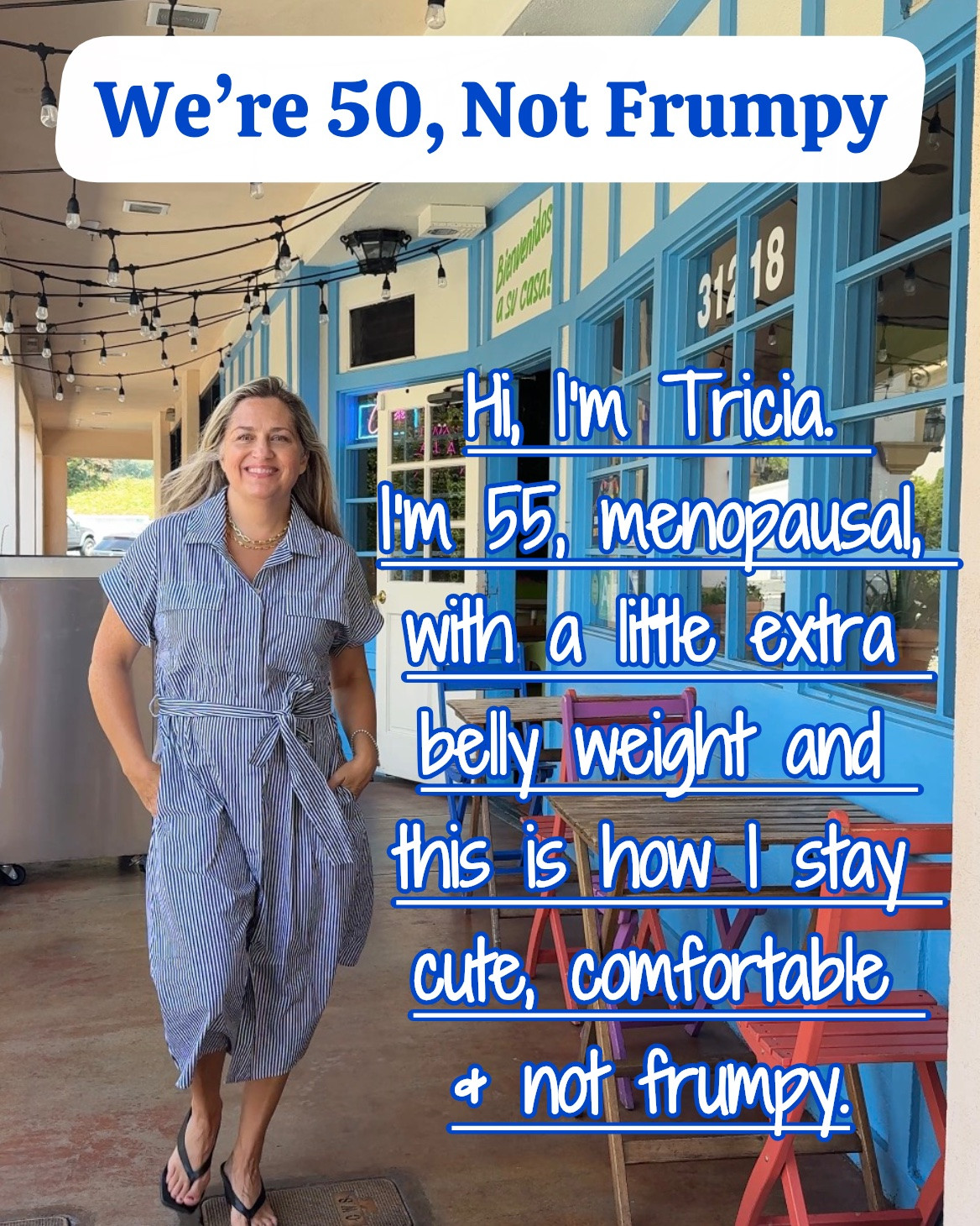 WE’RE 50, NOT FRUMPY. ✨

Cute. Comfortable. Chic. And definitely not dressing like we’ve given up. 😂

I’m 55, petite, menopausal, and carrying a little extra belly weight. I share affordable outfits and simple styling tricks to help us feel good in the bodies we have now.

And for my taller friends: Most of what I share comes in petite, regular & tall. 🙌 but no matter what it all works for extra weight around your belly.  ￼

Think: over 50 style, petite fashion, menopause-friendly outfits, belly-friendly fashion, comfortable chic style, affordable fashion, and easy outfit ideas that actually work in real life.

Follow along for more 50, not frumpy style tips. 🤍

#LTKdayinmylife #LTKOver40 #LTKSaleAlert