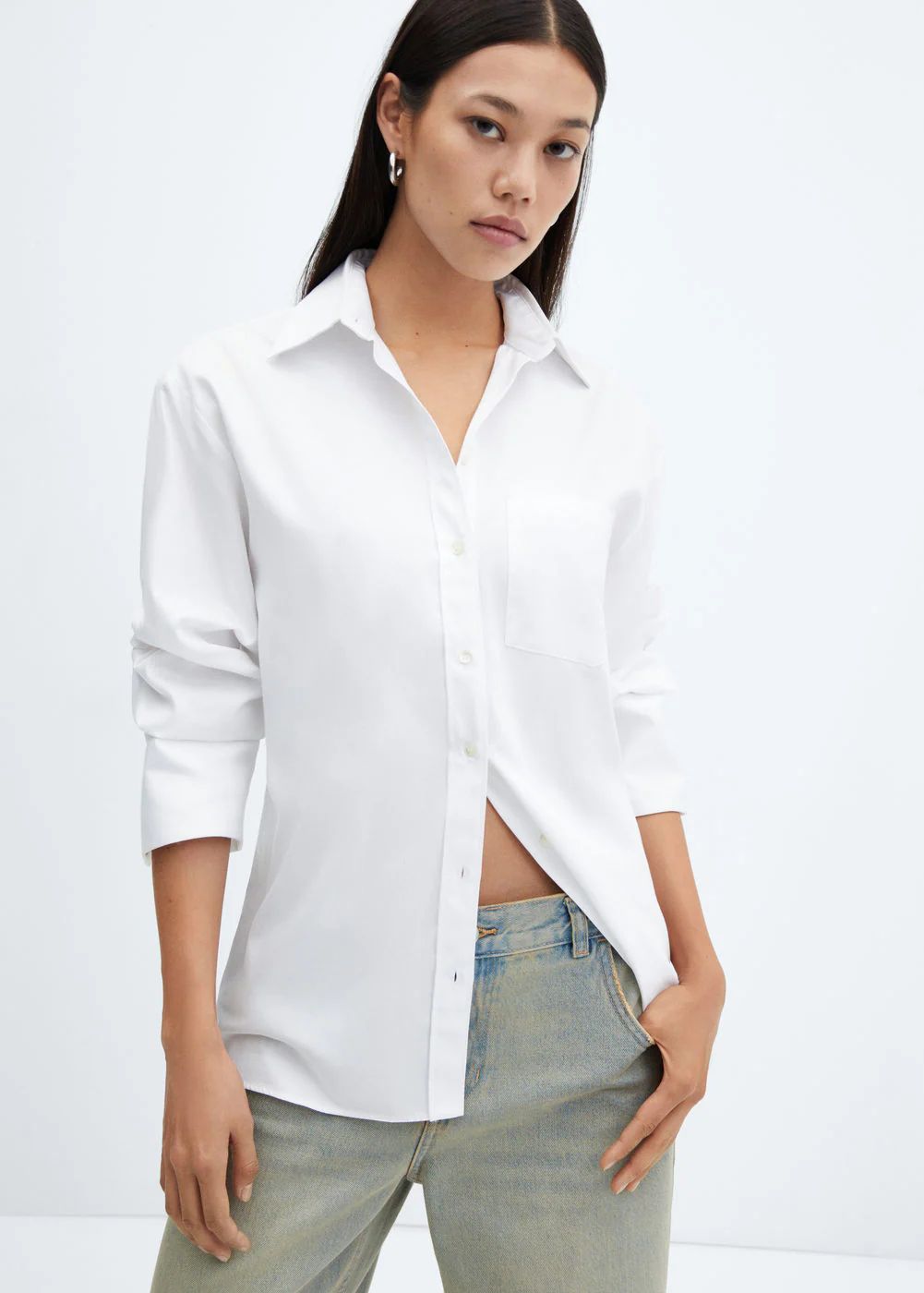Pocket oversize shirt -  Women | Mango United Kingdom | MANGO (UK)