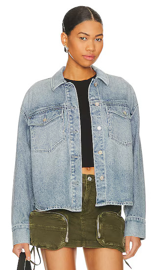Mandy Cropped Shacket in Marcel | Revolve Clothing (Global)