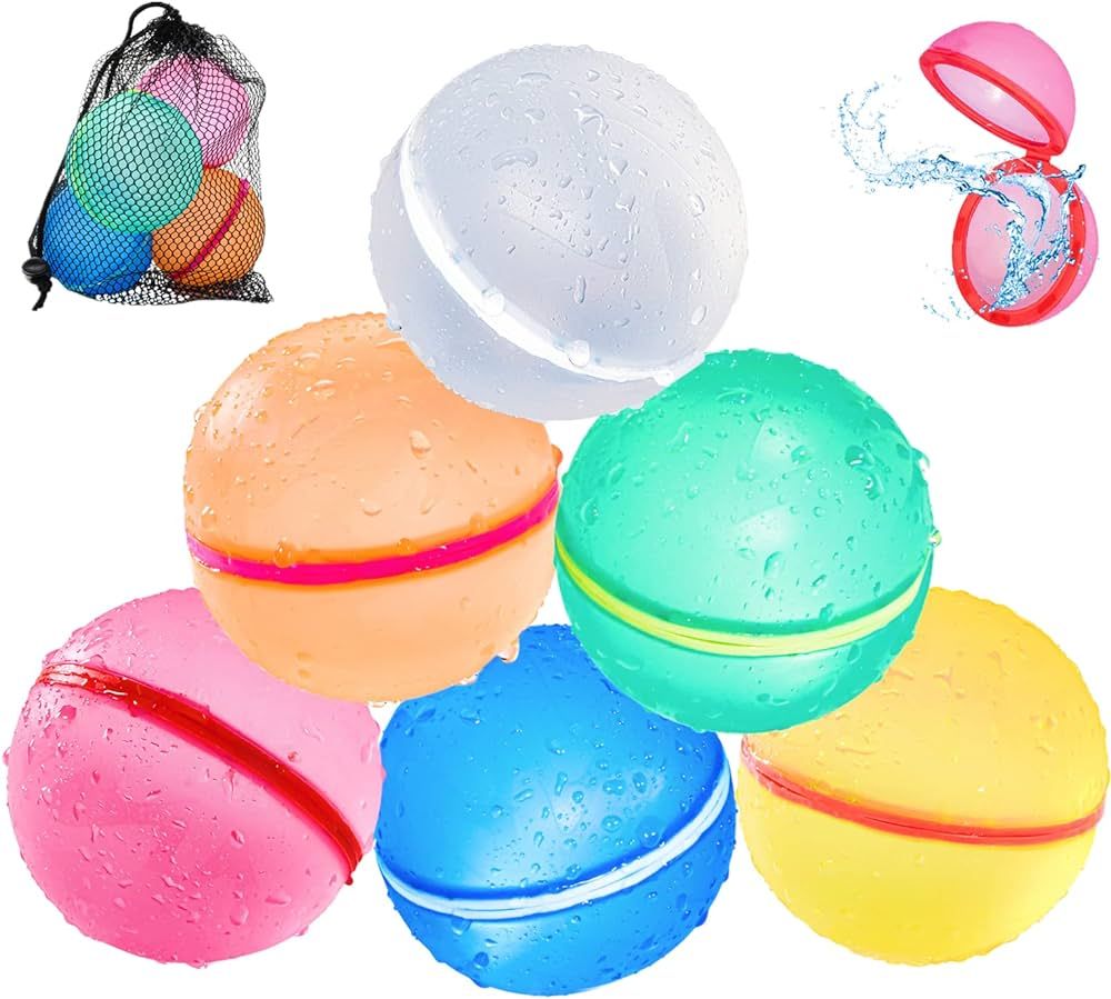 UCIDCI Water Balloons Reusable Quick Fill - Self Sealing Silicone Water Balls for Kids with Mesh ... | Amazon (CA)