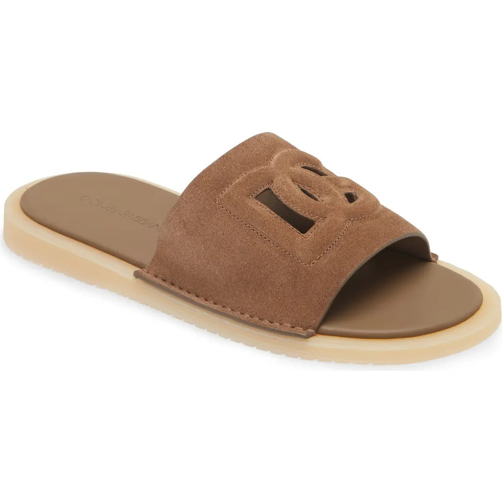 Dolce&Gabbana Crosta Slide Sandal in 80024-Nocciola at Nordstrom, Size 12Us | Nordstrom