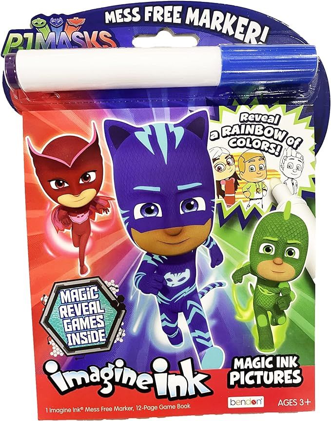 Bendon PJ Mask Imagine Ink Magic Ink Pictures and Game Book with Mess Free Marker | Amazon (US)