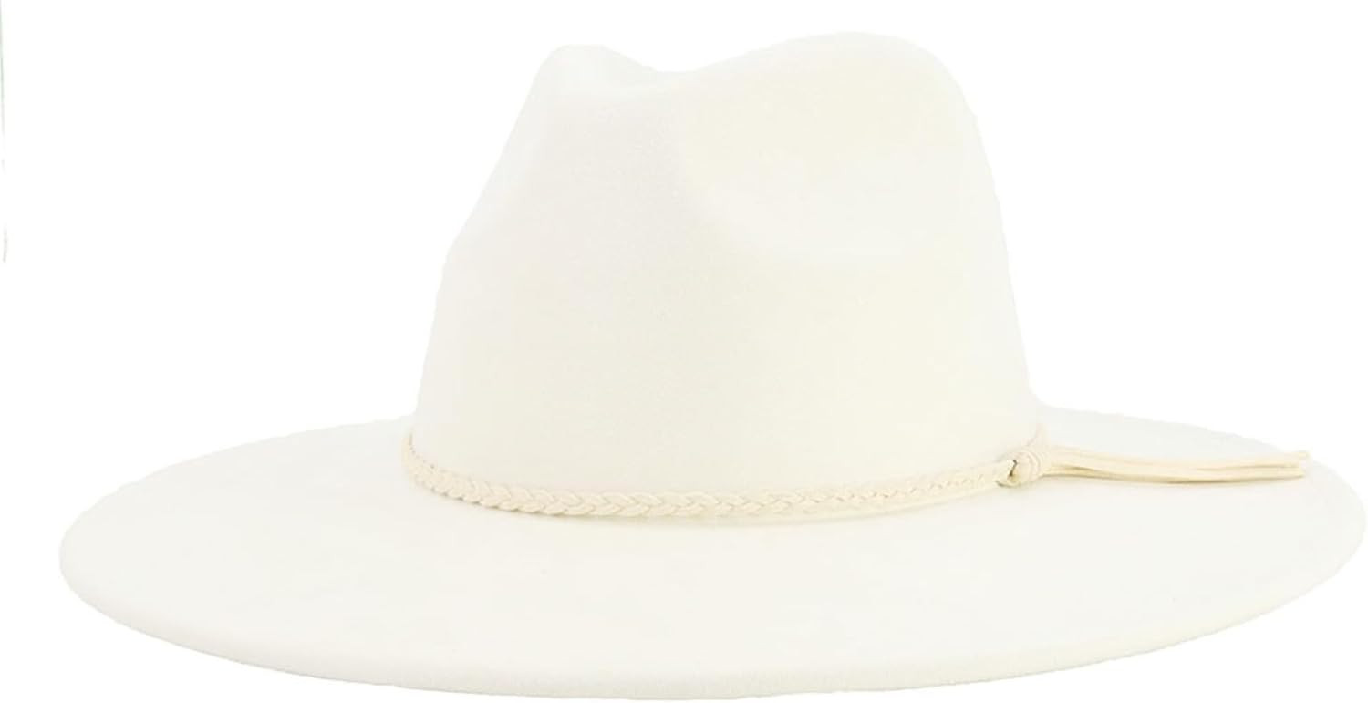 10 CM Large Brim Suede Fedora Hats Men Women Tassel Accessories Party Jazz Top Hat Ladies Mens Dress Hats | Amazon (US)