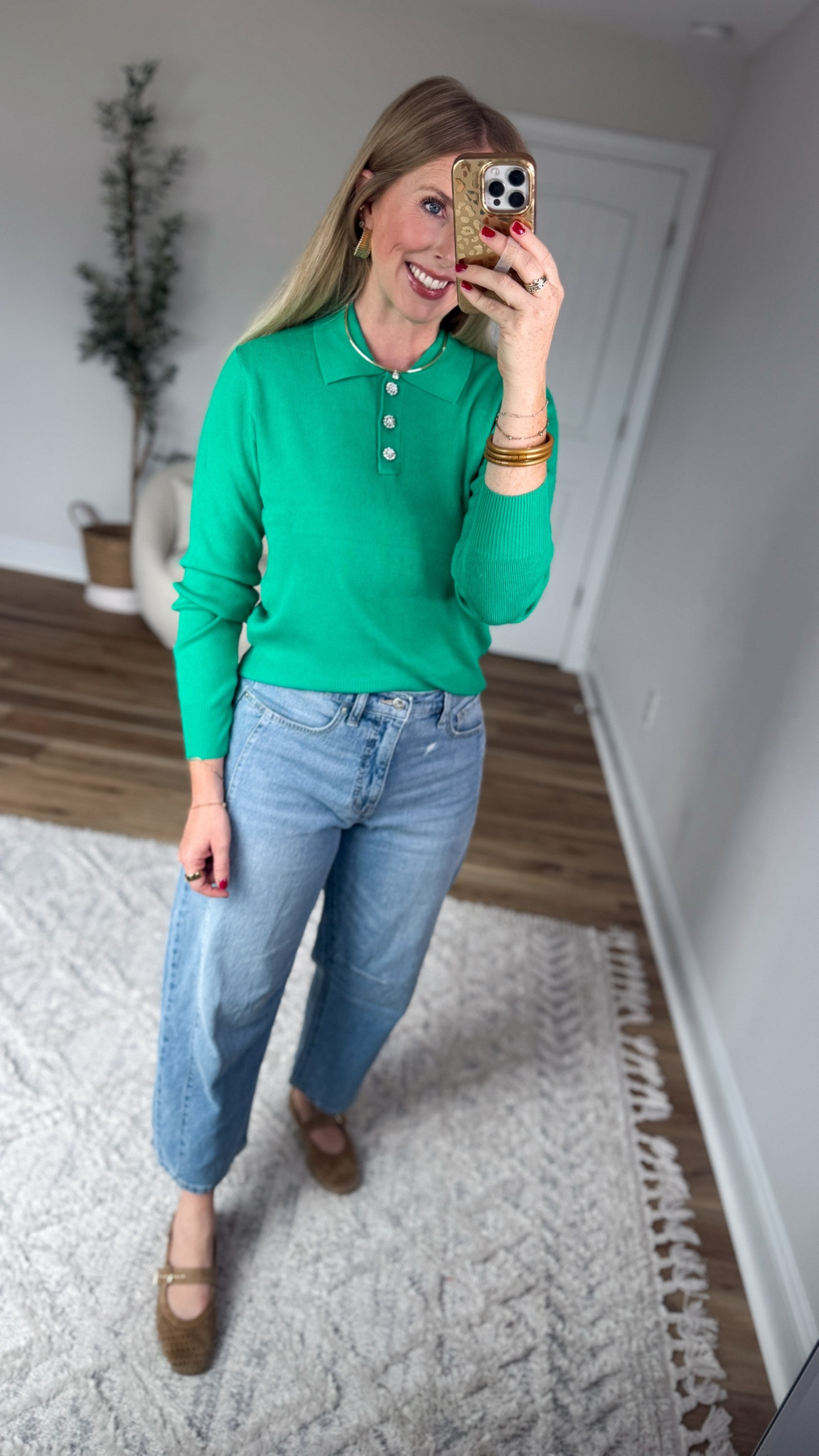 Weekend Walmart Wins try-on
Sparkle button polo sweater- small
Barrel jeans- 6

#LTKootd