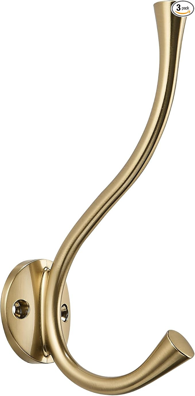 Sailing 3 Pack Coat Hooks - Champagne Bronze Coat Hooks Decorative Wall Hooks for Bathroom Living... | Amazon (US)