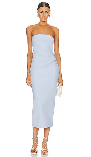 Karina Strapless Midi Dress in Powder Blue | Revolve Clothing (Global)