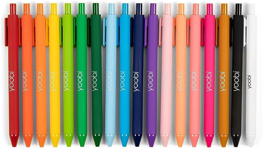 Yoobi Retractable Gel Pen Set, 18 Bright Colors, Fine 1.00mm Point for School or Office, Retracta... | Amazon (US)