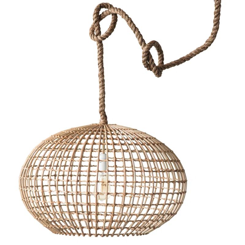Jelinek Round Wicker 1-Light Globe Pendant | Wayfair North America