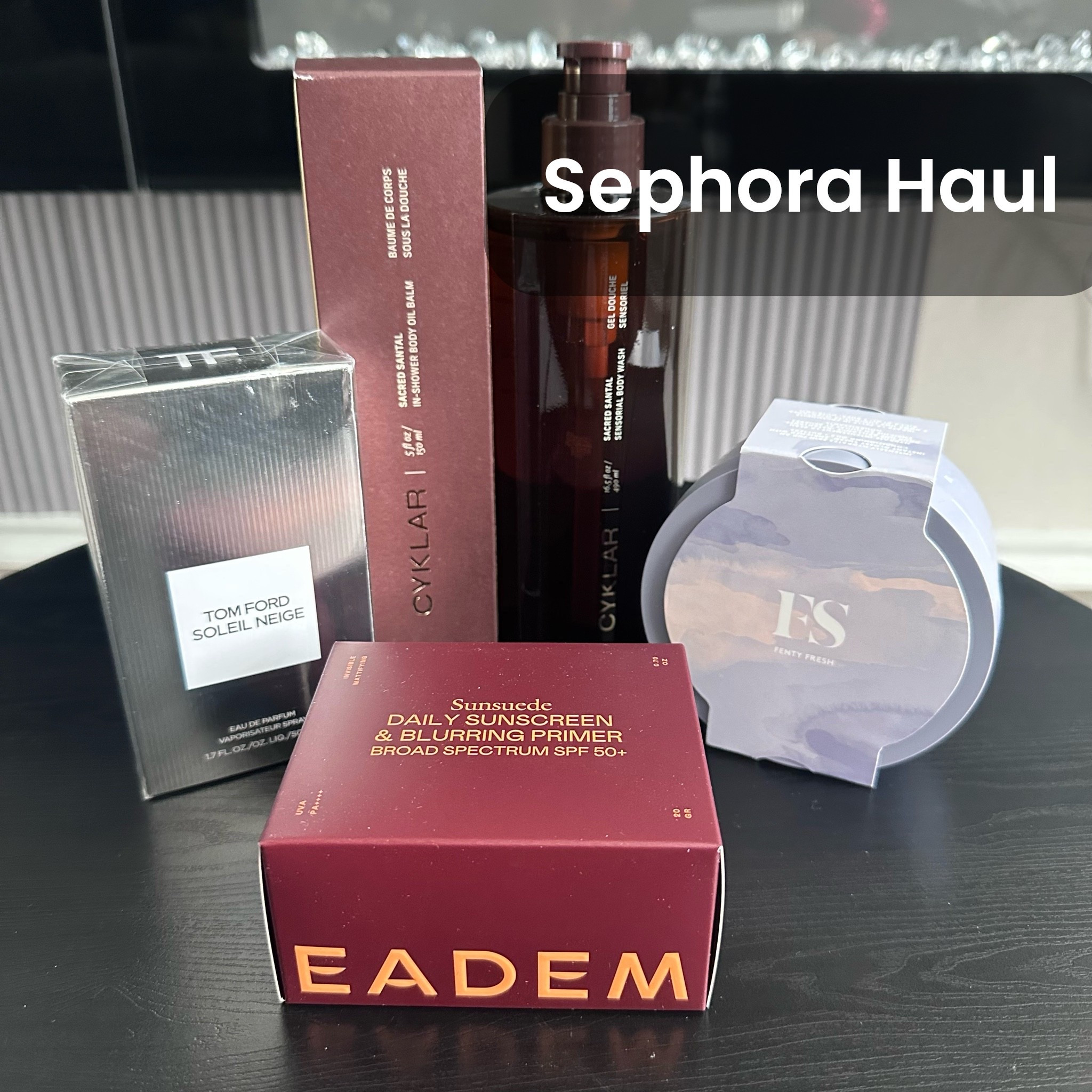 New + restocks because when it works… it stays in rotation ✨
From glowing skin to signature scent, this Sephora haul is giving elevated everyday luxury.

The EADEM Sunsuede SPF 50+ is skin protection with a soft-blur finish, Cyklar Sacred Santal is warm and addictive, Tom Ford Soleil Neige is that clean luxe scent moment, and the Fenty Fresh Butta Drop keeps the body care looking as good as the skincare.

Self-care isn’t extra… it’s essential.

Shop everything on my LTK 🔗

#SephoraHaul #Over40Beauty #LuxuryBeauty #SkincareRoutine #Eadem #cyklar #tomford #fentyBeauty

#LTKBeauty #LTKOver40 #LTKselfcare