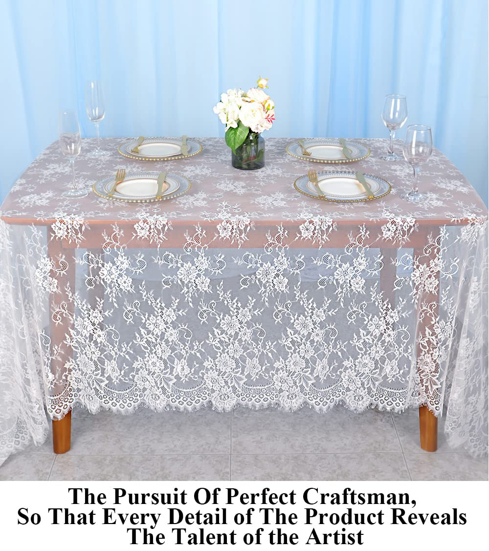 Partisout Vintage Lace Tablecloth 60x120 Inch - Elegant Boho Floral Rectangular Overlay for Weddi... | Amazon (US)