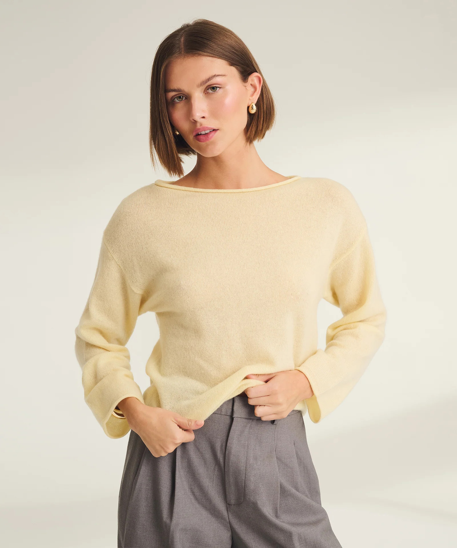 Lightweight Cashmere Relaxed Boatneck Sweater | NAADAM