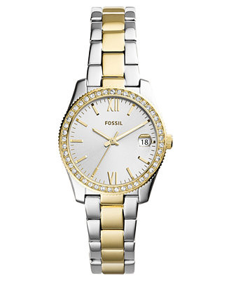 Fossil Women's Scarlette Two-Tone Stainless Steel Bracelet Watch 32mm & Reviews - Watches - Jewel... | Macys (US)