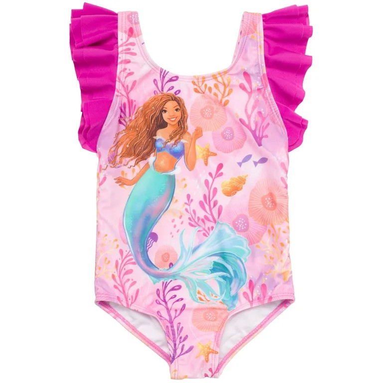 Disney Little Mermaid Ariel Big Girls One Piece Bathing Suit Toddler to Big Kid | Walmart (US)