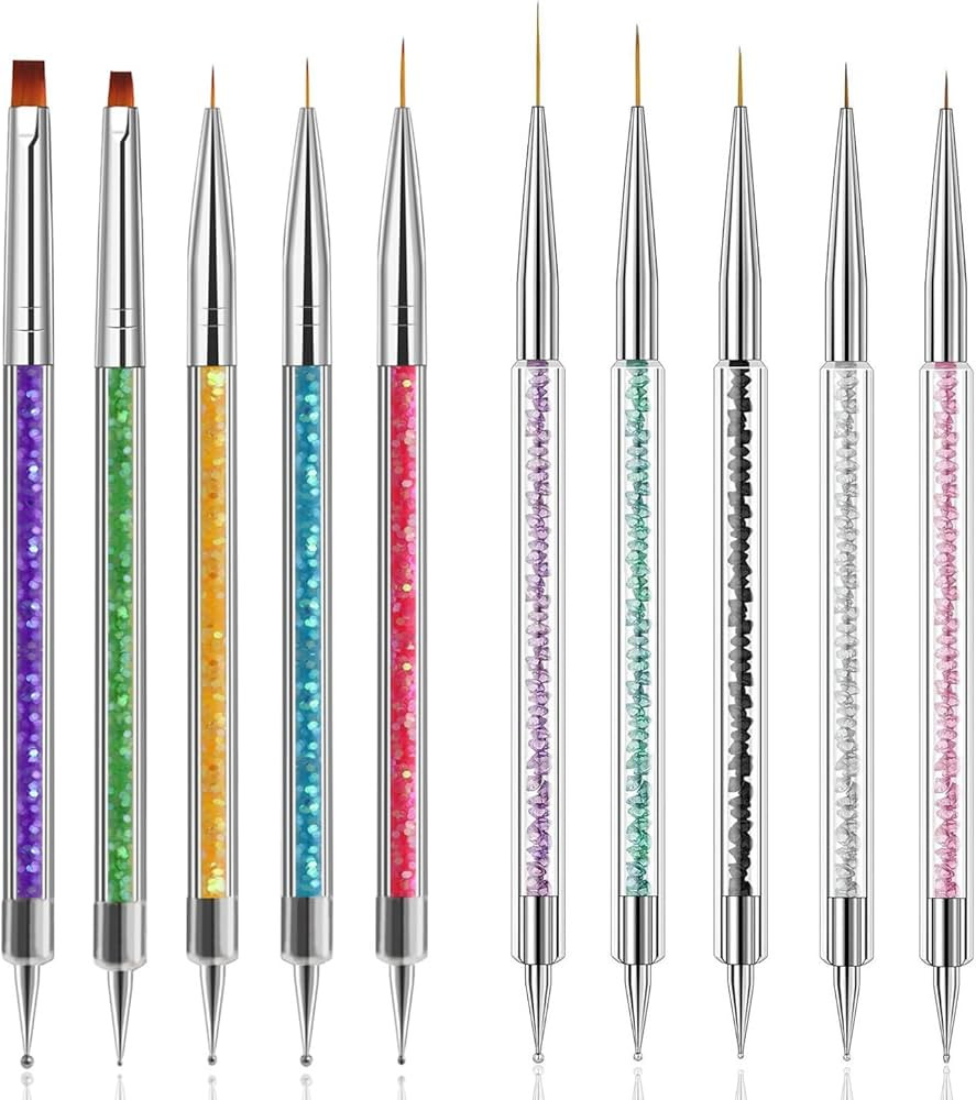 MAGIC ARMOR Nail Art Brushes Set 10 pcs Double Ended Nail Brushes with Nail Dotting Pens Kit with... | Amazon (CA)