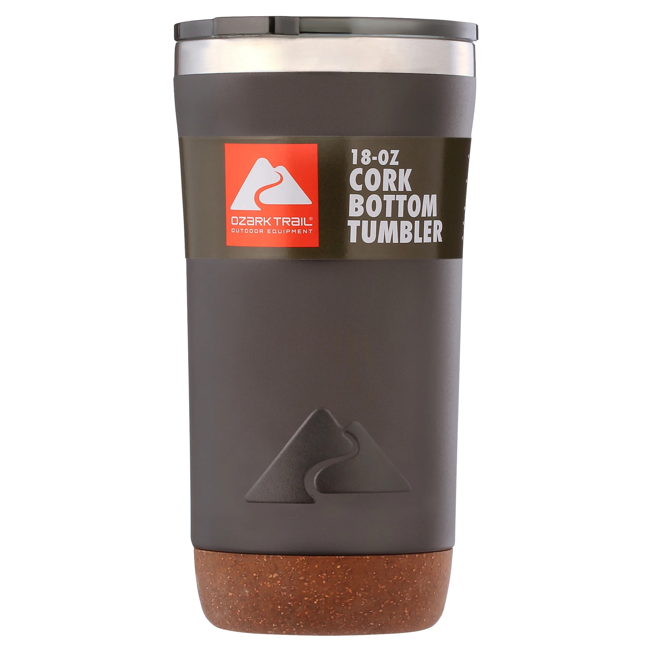 Ozark Trail 18 oz Insulated Stainless Steel Tumbler with Cork Bottom, Black | Walmart (US)