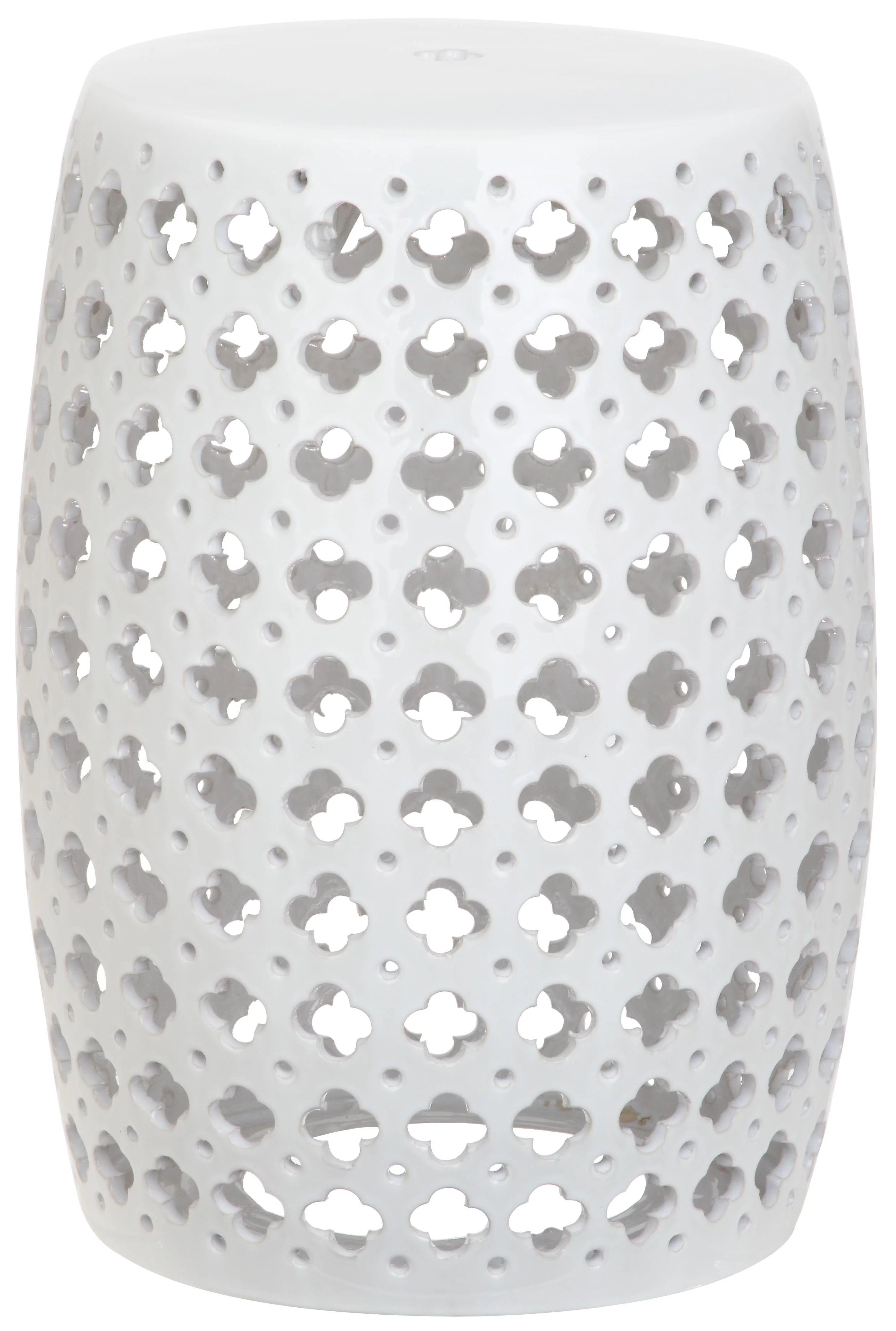 Safavieh Lacey Trellis Indoor/Outdoor Garden Patio Stool, White | Walmart (US)