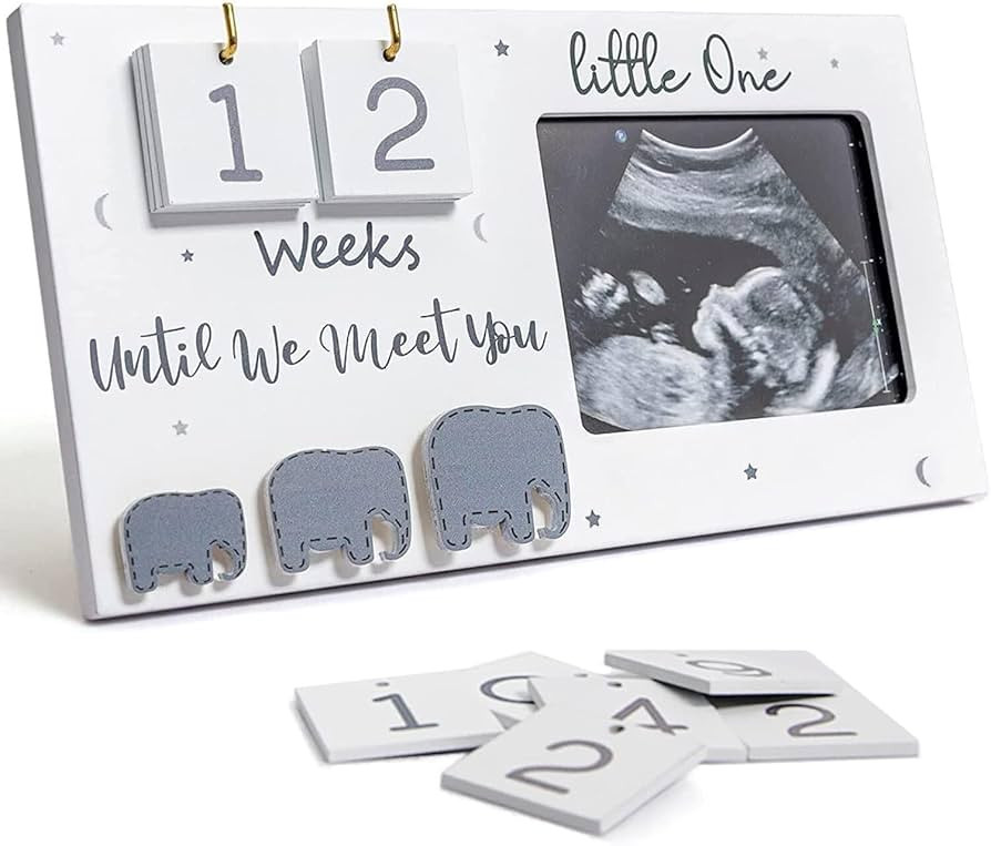 Sonogram Picture Frame, Ultrasound Photo Frame with Baby Countdown Weeks, Baby Announcement, Elep... | Amazon (US)