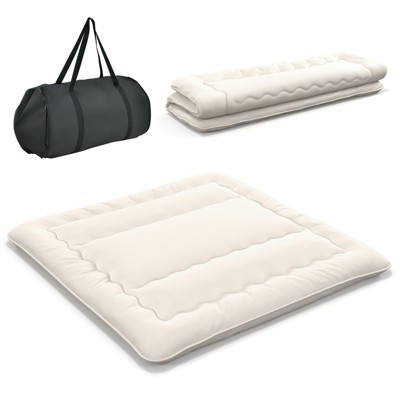Costway King Futon Mattress Japanese Floor Sleeping Pad Washable Cover Carry Bag Beige | Target