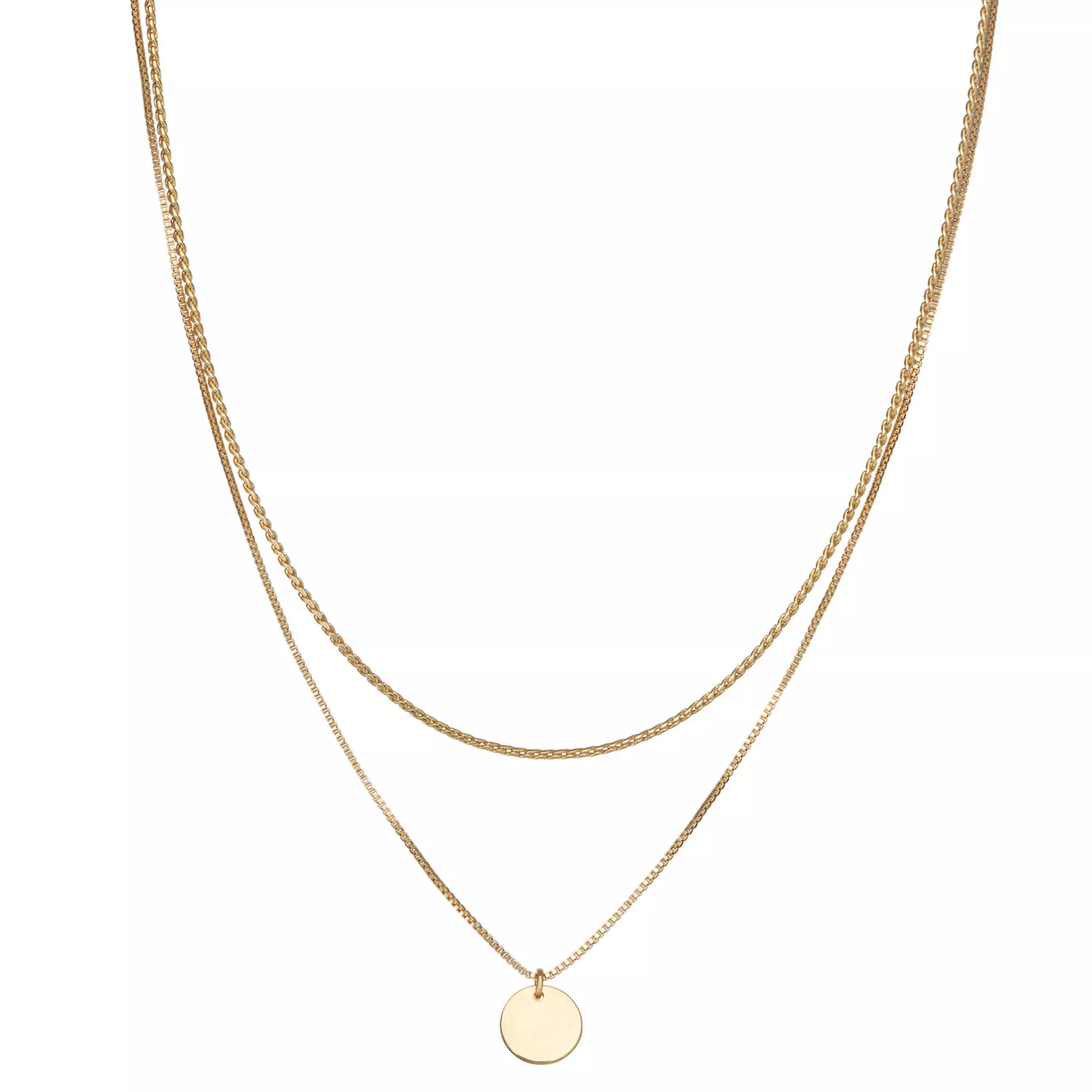 Nine West Gold Tone Multirow Coin Necklace, Women's | Kohl's