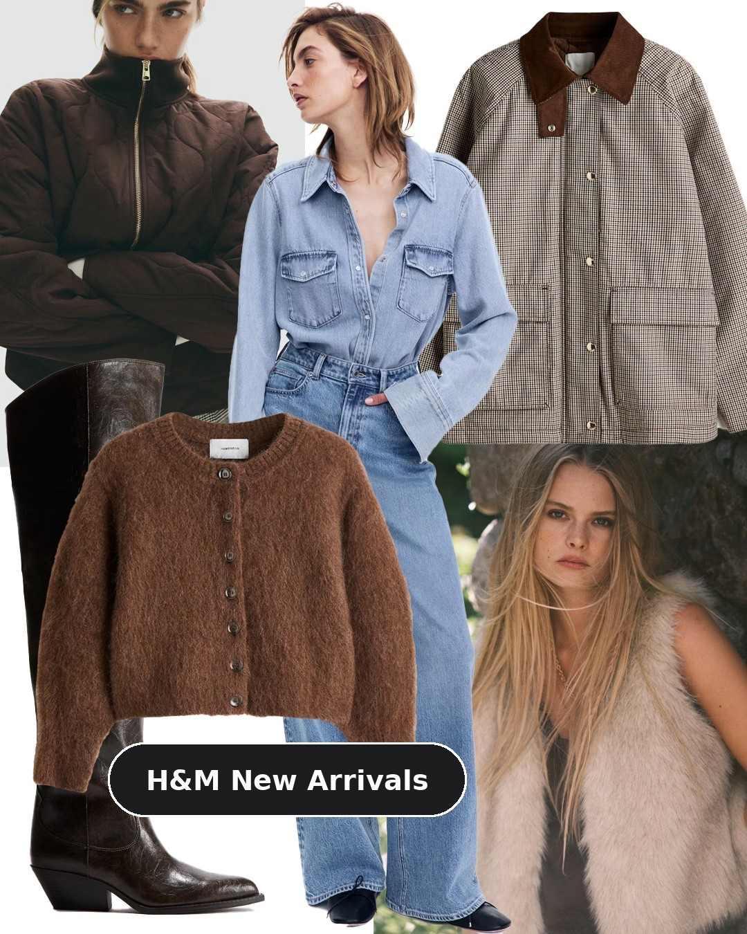 H&M fall new arrivals, wide leg jeans, faux fur vest, mohair brown cardigan, plaid riding jacket, quilted bomber jacket, tall western over the knee boots #newarrivals #falltrends #western #jeans #falltrends2025 #over50style #dailystylefinds

#LTKFindsUnder50 #LTKFindsUnder100 #LTKFallSale