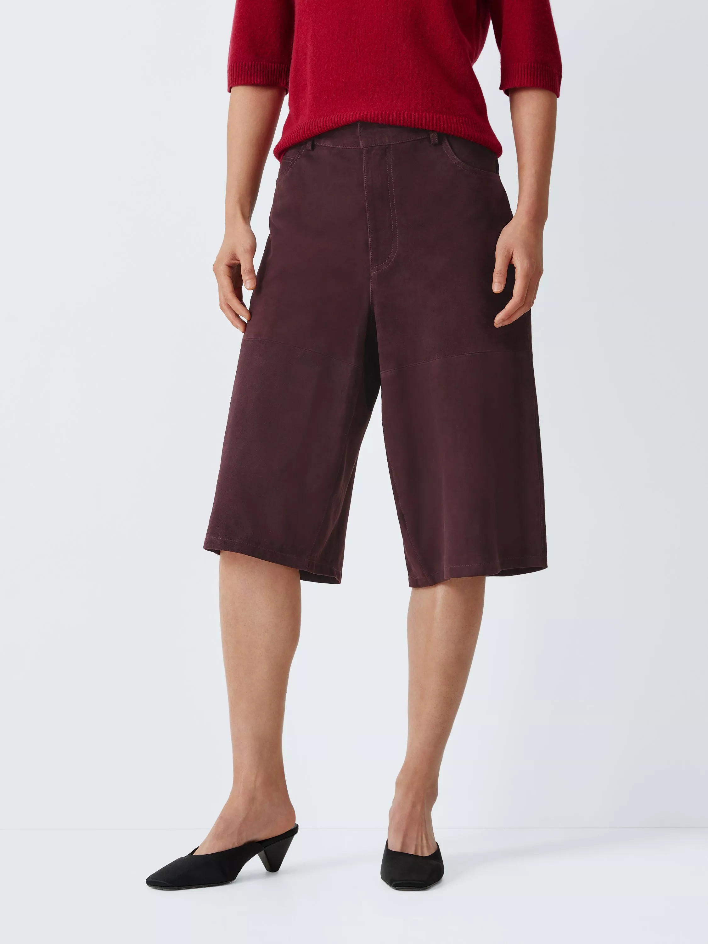 Marella Scoglio Pure Suede Shorts, Dark Purple | John Lewis (UK)