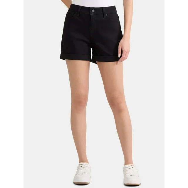Time and Tru Women's Mid-Rise Denim Short, 4" Inseam, Size 2-20 | Walmart (US)