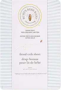 Burt's Bees Baby - Fitted Crib Sheet, Solid Color, 100% Organic Cotton Crib for Standard Crib and... | Amazon (US)