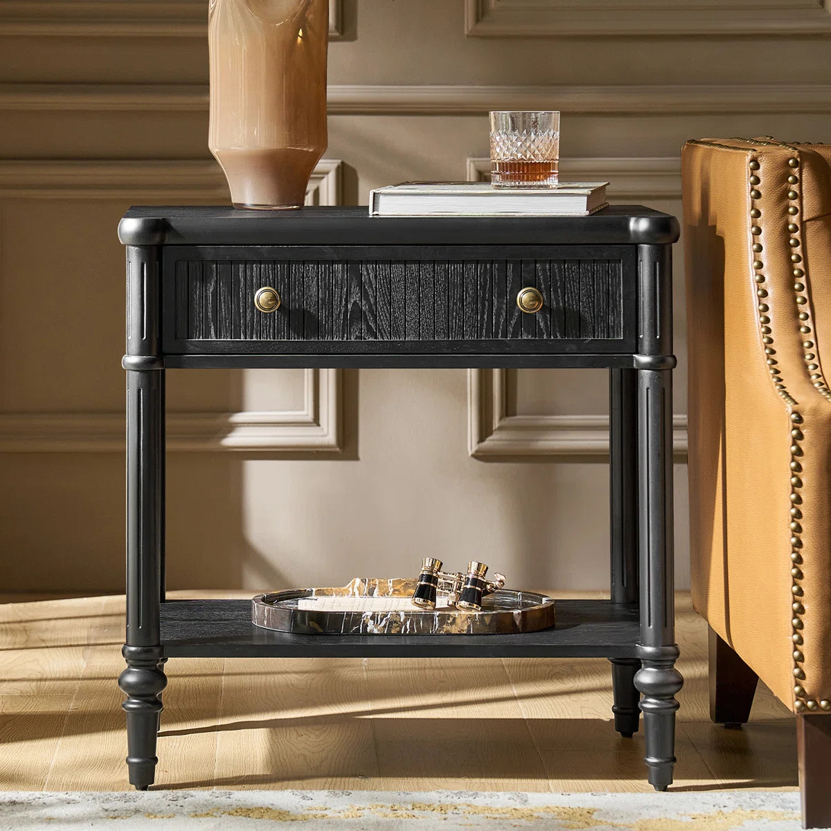 Hoai Jacky Transitional 26"Tall 1-Drawer End Table with Built-In Charging Ports | Wayfair North America
