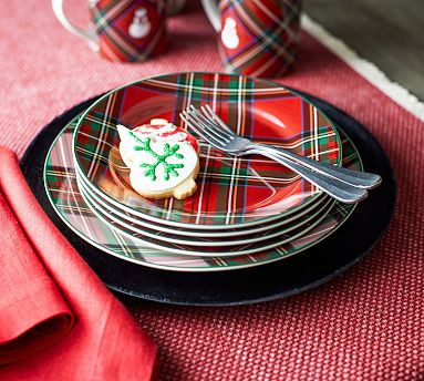 Stewart Plaid Stoneware Salad Plates - Set of 4 | Pottery Barn (US)