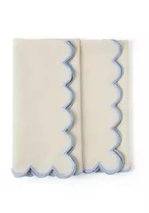 Crown & Ivy™ Set of 2 Scalloped Napkins | Belk