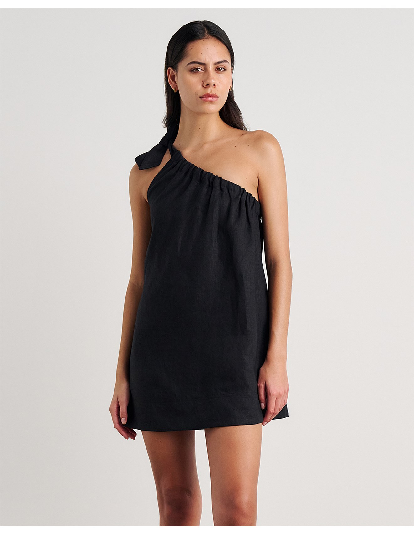 ARIEL ONE SHOULDER LINEN DRESS | David Jones (Australia & New Zealand)