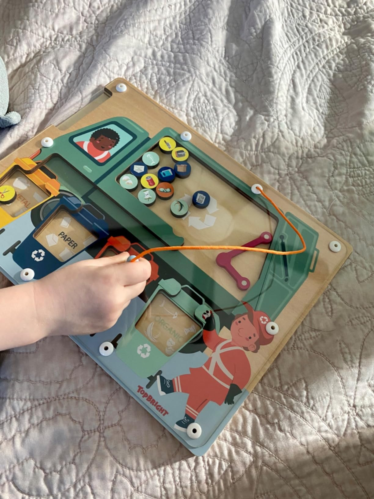 TOP BRIGHT Magnetic Color Maze Sorting Game Montessori Toys for 3+ Year Old, Wooden Garbage Magnet Educational Learning Toys, Toddler Travel Toys Fine Motor Skills for Boys Girls | Amazon (US)