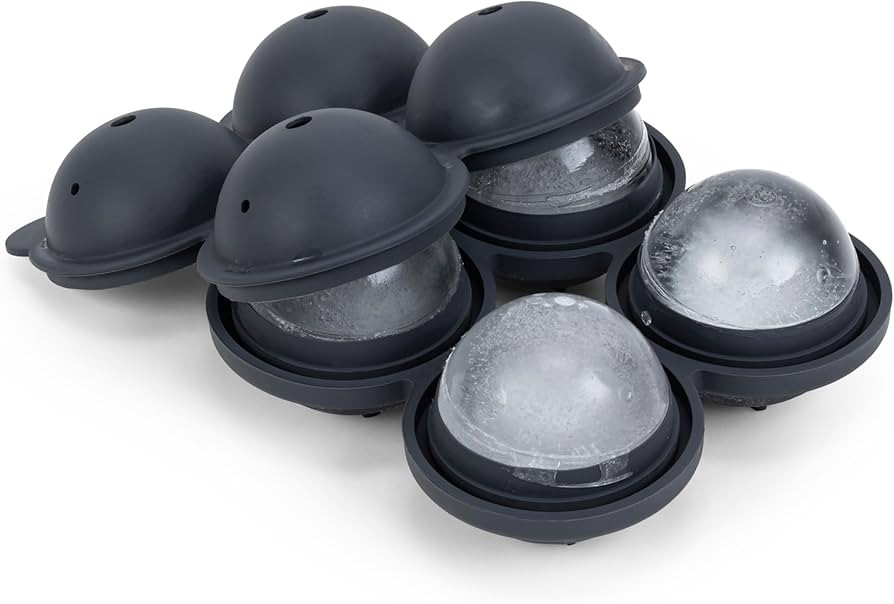 W&P Peak Silicone Sphere Ice Mold w/ Cover | Charcoal | Easy to Remove | Round Cocktail Whiskey D... | Amazon (US)