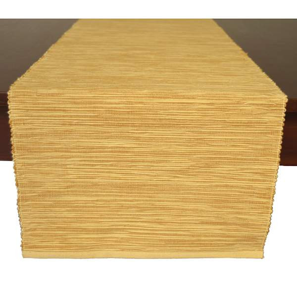 Yellow Textured Cotton Table Runner, 72", sold by At Home | At Home