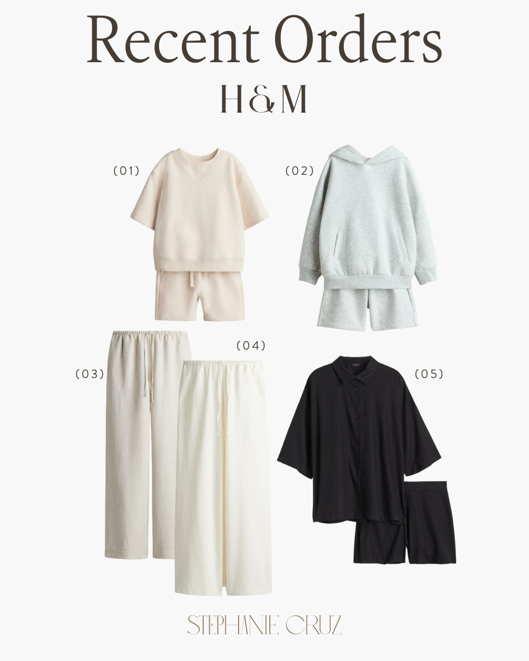 Recent H&M orders 🤍 comfy sets and easy staples I’ll be wearing on repeat—perfect for lounging, errands, and casual days.

#HMFinds #HMHaul #loungewearfinds 

 #LTKdayinmylife #LTKootd