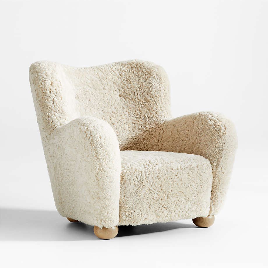 Le Tuco Shearling Accent Chair by Athena Calderone | Crate & Barrel | Crate & Barrel