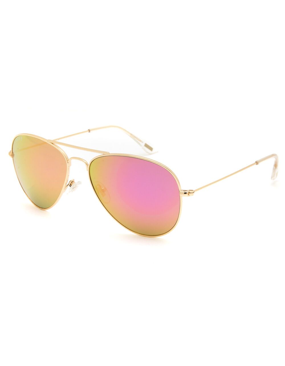 DIFF EYEWEAR Cruz Aviator Gold & Pink Mirror Sunglasses | Tillys