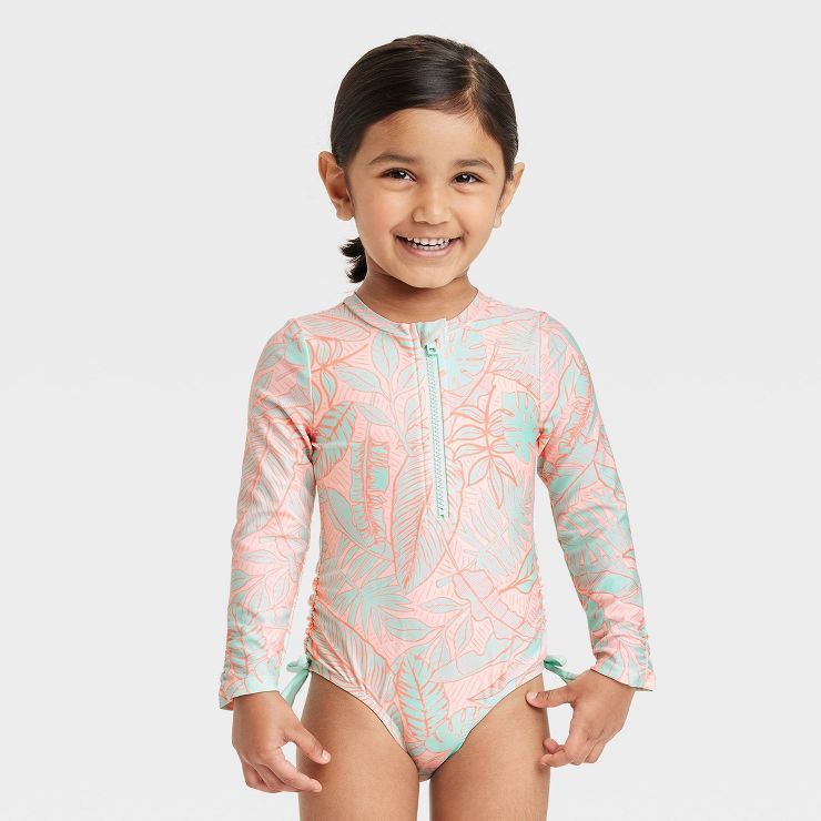 Toddler Girls' Tropical Printed One Piece Swimsuit - Cat & Jack™ | Target