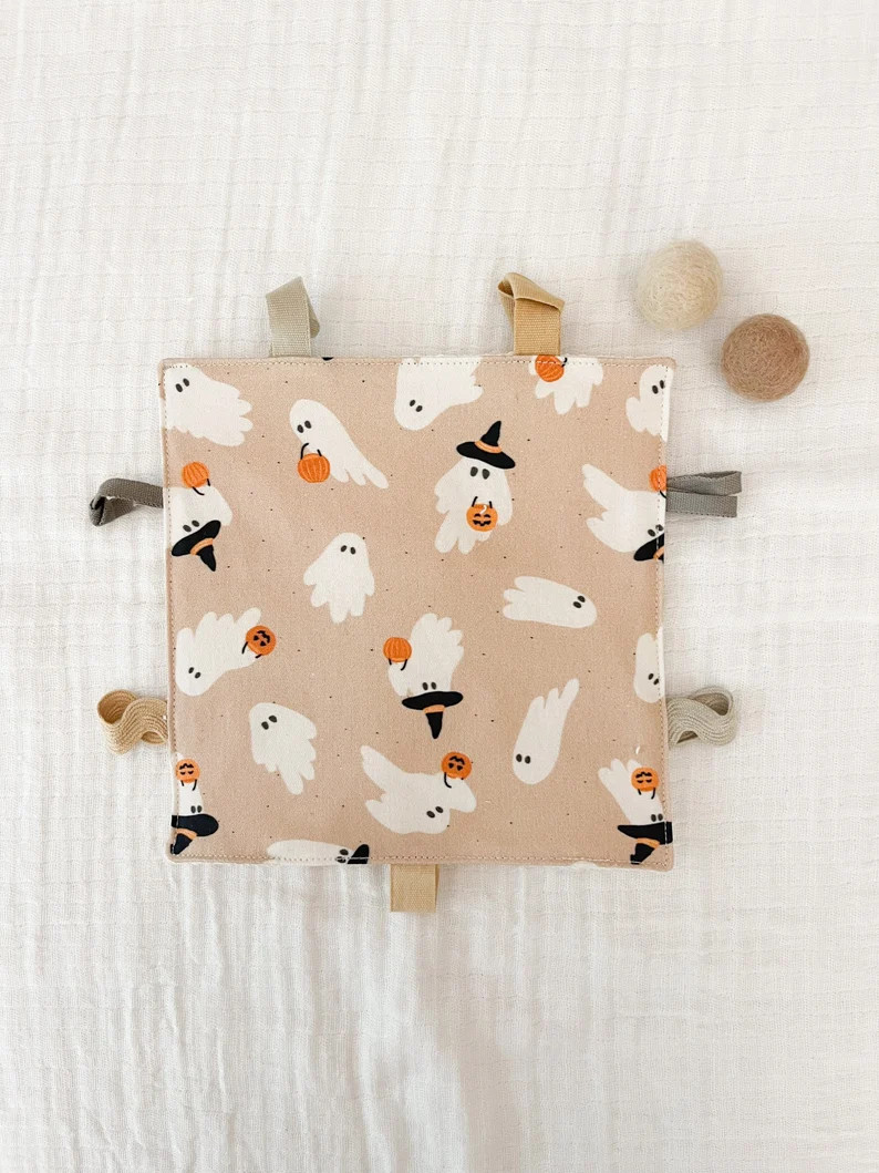 Organic Lovey Baby Teethersensory Toycrinkle Teething Toynew Baby Gifthalloween Ghostsboo Basket ... | Etsy (US)