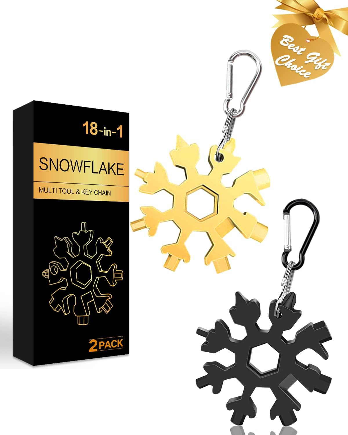 Stocking Stuffers for Adults Men, 2 Pack 18 in 1 Snowflake Multitool, Christmas Gifts for Men, Wh... | Amazon (US)