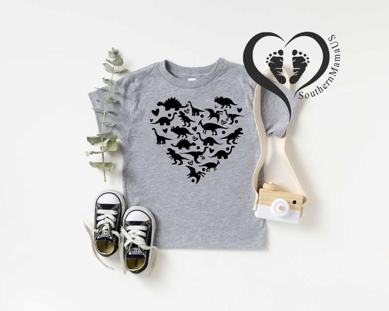 Dinosaurs Heart Kids Shirt,Dinosaurs Baby Bodysuit,Dinosaurs Lover Shirt,Heart of Dinosaurs Shirt... | Etsy (US)