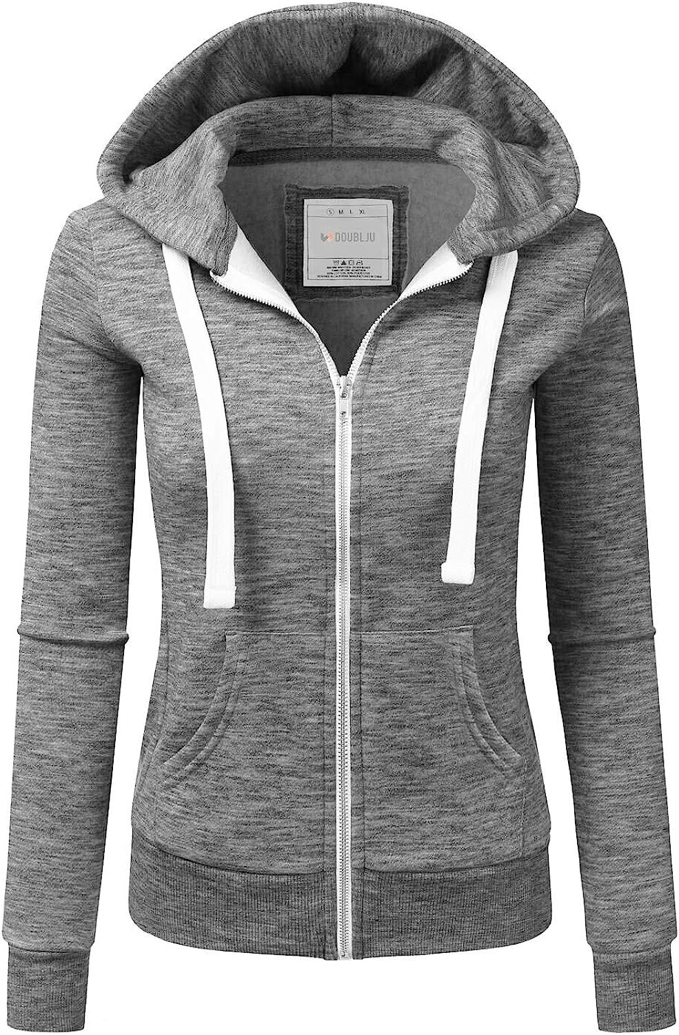 Doublju Lightweight Thin Zip-Up Hoodie Jacket for Women with Plus Size | Amazon (US)