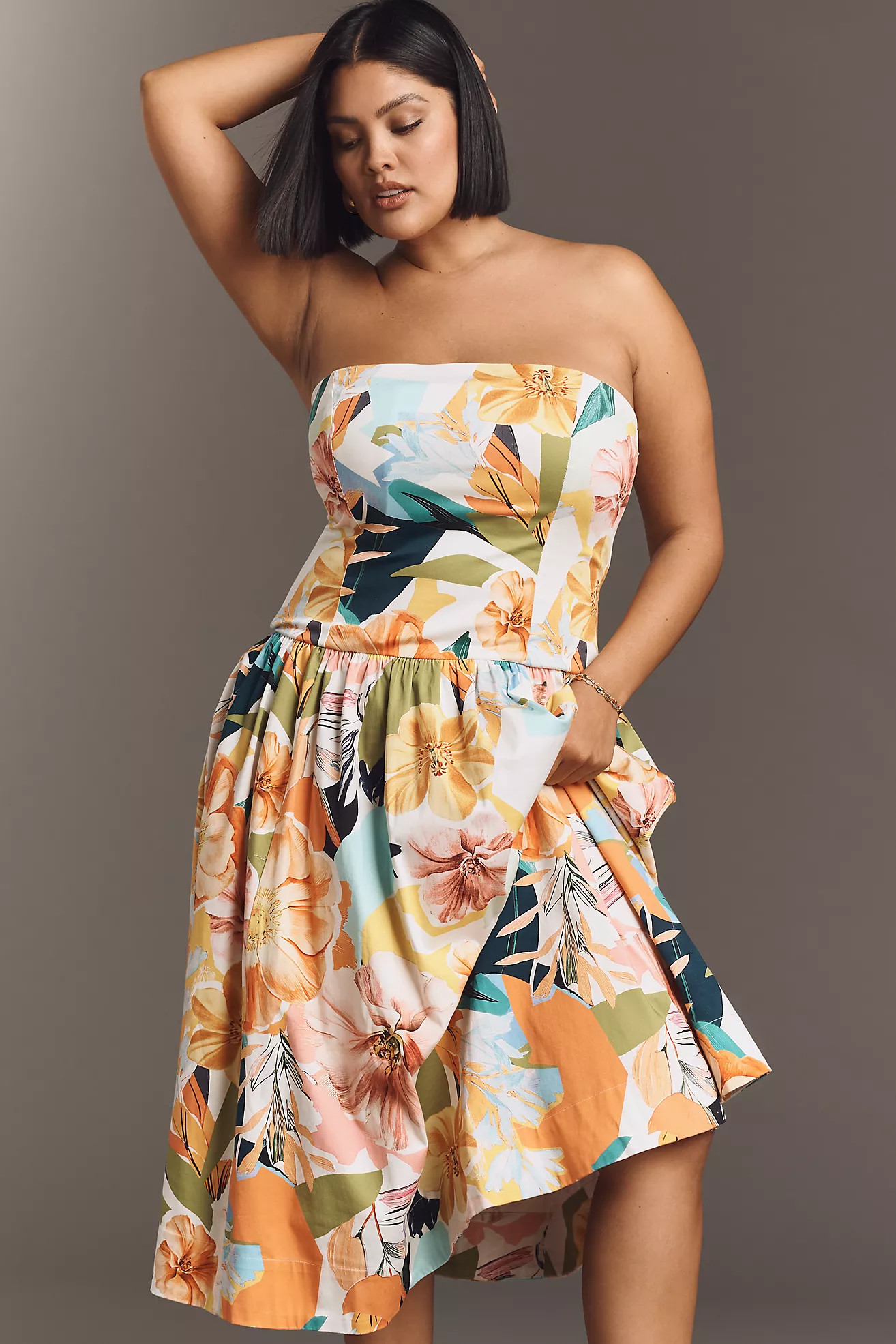 By Anthropologie Drop-Waist Midi Dress | Anthropologie (US)