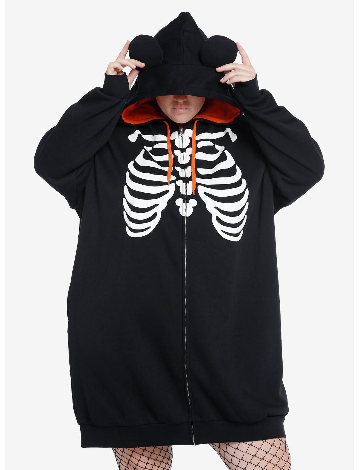 Her Universe Disney Halloween Skeleton Hoodie Dress Plus Size | Hot Topic | Hot Topic
