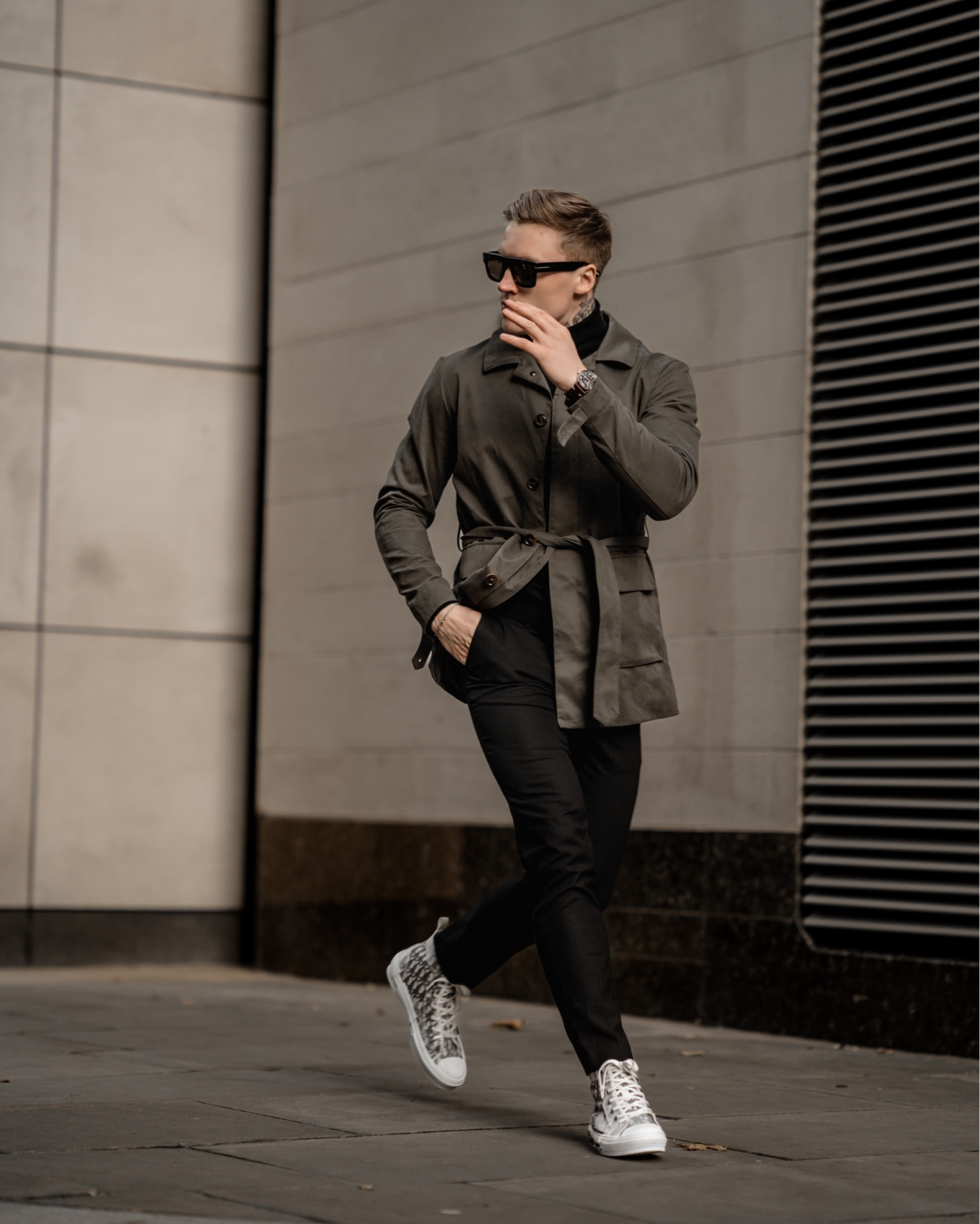 Dior sneakers 
Green jacket
Black trousers

#LTKmens #LTKstyletip #LTKSeasonal