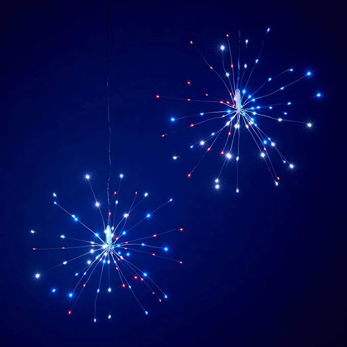 Lights4fun, Inc. 2 Pack of Red, White & Blue LED Battery Operated Outdoor 4th July Firework Starb... | Walmart (US)