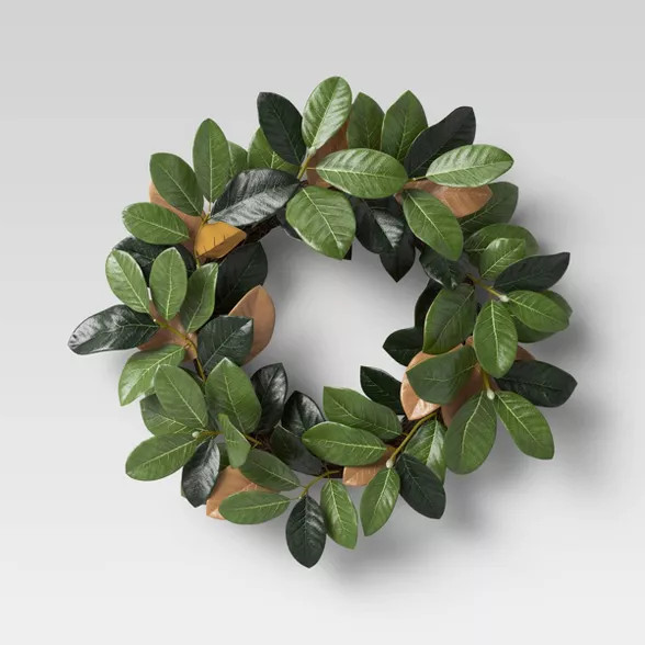 Golden Magnolia Wreath - Threshold™ | Target