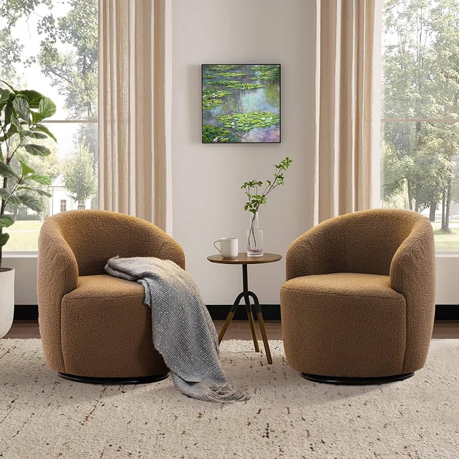 Cute Child Chair for Small Space in Bedroom Swivel Barrel Chair Living Room Set of 2 Corner Chair... | Amazon (US)